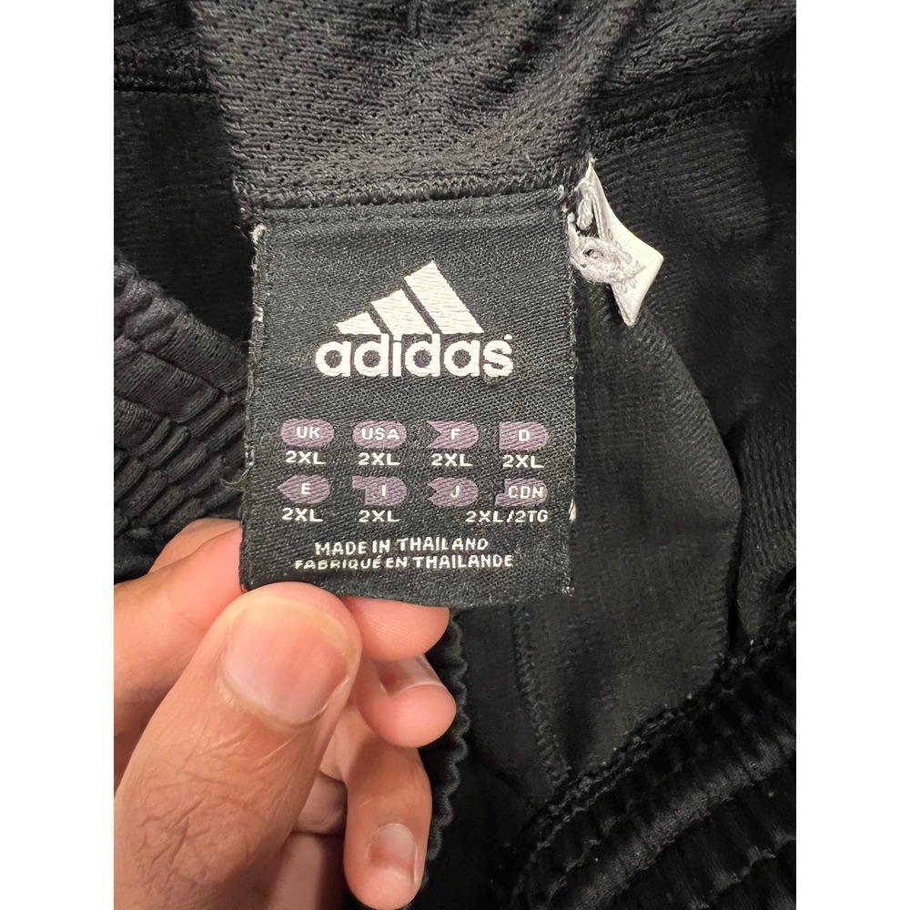 Adidas Basketball Shorts Mens 2XL Black Mesh Athletic Drawstring Back Pocket - Picture 5 of 10
